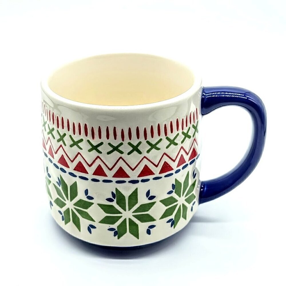 Lang Design Blue Red Green Snowflake Ceramic Mug